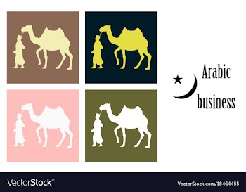 Assembly of flat icons on theme arabic business vector image