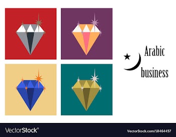 Assembly of flat icons on theme arabic business vector image