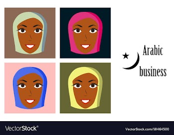 Assembly of flat icons on theme arabic business vector image