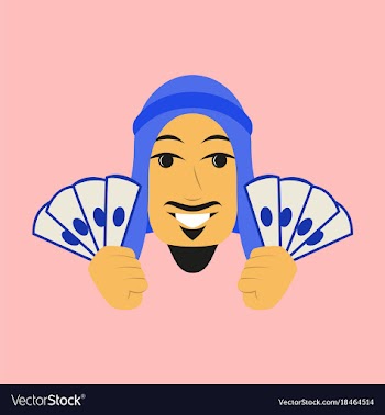 Assembly of flat icons on theme arabic business vector image