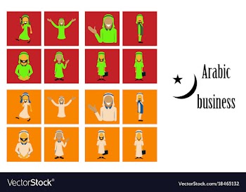 Assembly of flat icons on theme arabic business vector image