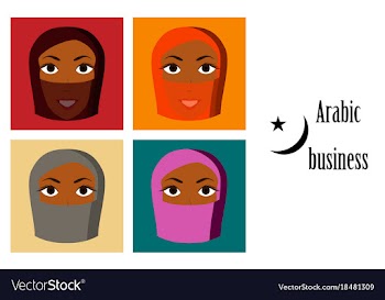 Assembly of flat icons on theme arabic business vector image