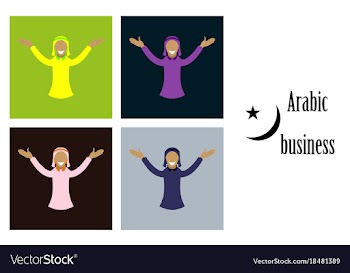 Assembly of flat icons on theme arabic business vector image