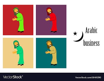 Assembly of flat icons on theme arabic business vector image