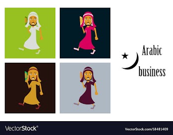 Assembly of flat icons on theme arabic business vector image