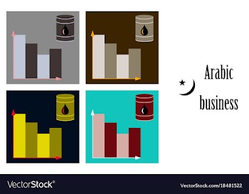 Assembly of flat icons on theme arabic business vector image