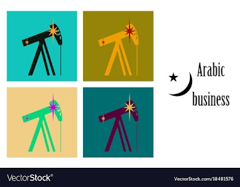 Assembly of flat icons on theme arabic business vector image