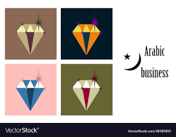 Assembly of flat icons on theme arabic business vector image