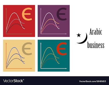 Assembly of flat icons on theme arabic business vector image