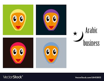 Assembly of flat icons on theme arabic business vector image