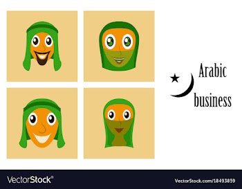 Assembly of flat icons on theme arabic business vector image