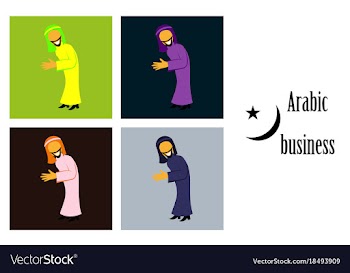 Assembly of flat icons on theme arabic business vector image