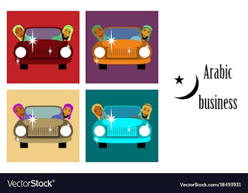 Assembly of flat icons on theme arabic business vector image