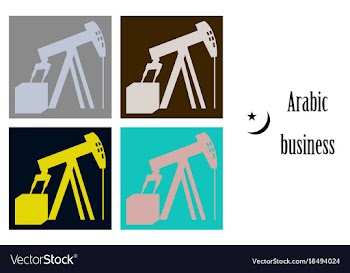 Assembly of flat icons on theme arabic business vector image