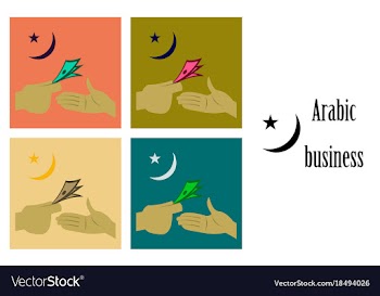 Assembly of flat icons on theme arabic business vector image