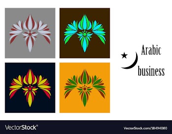 Assembly of flat icons on theme arabic business vector image