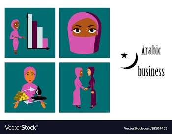 Assembly of flat icons on theme arabic business vector image