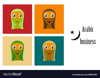 Assembly of flat icons on theme arabic business vector image