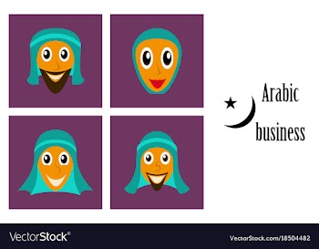 Assembly of flat icons on theme arabic business vector image