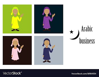 Assembly of flat icons on theme arabic business vector image