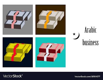 Assembly of flat icons on theme arabic business vector image