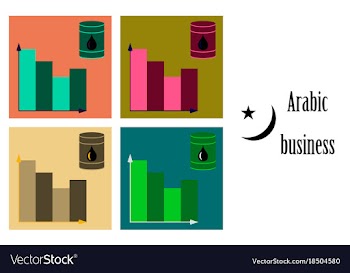 Assembly of flat icons on theme arabic business vector image