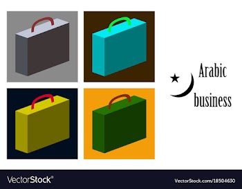 Assembly of flat icons on theme arabic business vector image