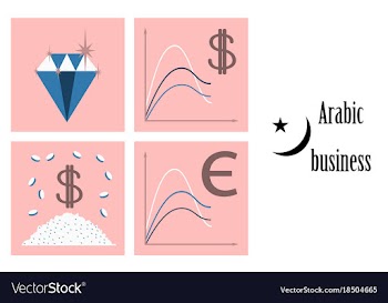 Assembly of flat icons on theme arabic business vector image