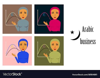 Assembly of flat icons on theme arabic business vector image