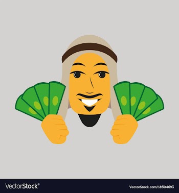 Assembly of flat icons on theme arabic business vector image