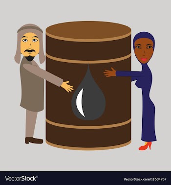 Assembly of flat icons on theme arabic business vector image