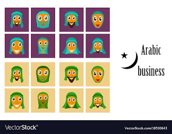 Assembly of flat icons on theme arabic business vector image