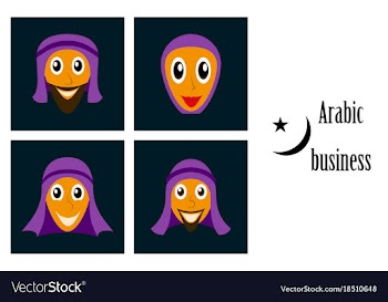 Assembly of flat icons on theme arabic business vector image