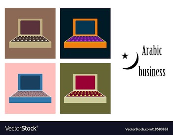 Assembly of flat icons on theme arabic business vector image