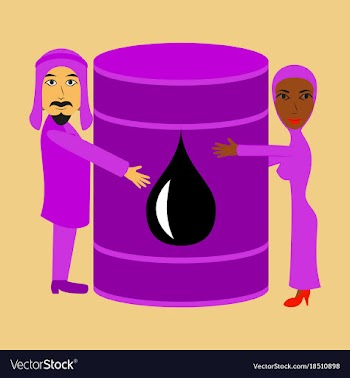 Assembly of flat icons on theme arabic business vector image