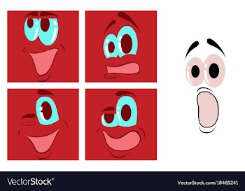 Assembly of flat icons on theme cartoon face vector image
