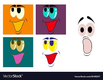 Assembly of flat icons on theme cartoon face vector image