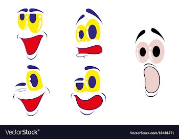 Assembly of flat icons on theme cartoon face vector image