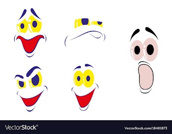 Assembly of flat icons on theme cartoon face vector image
