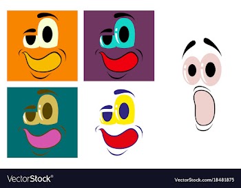 Assembly of flat icons on theme cartoon face vector image