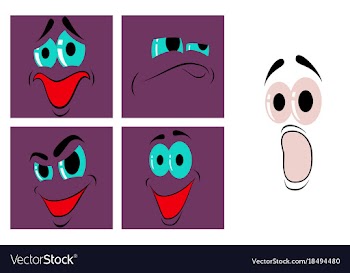 Assembly of flat icons on theme cartoon face vector image