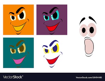 Assembly of flat icons on theme cartoon face vector image