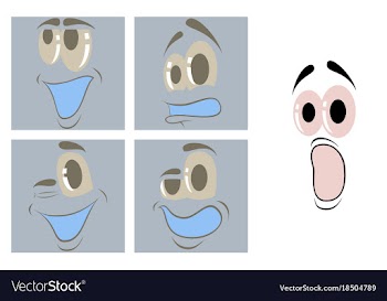Assembly of flat icons on theme cartoon face vector image
