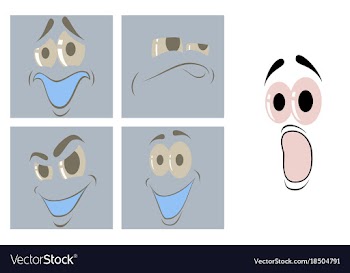 Assembly of flat icons on theme cartoon face vector image