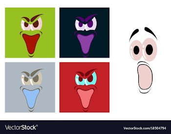 Assembly of flat icons on theme cartoon face vector image
