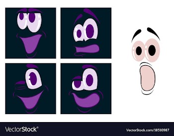 Assembly of flat icons on theme cartoon face vector image