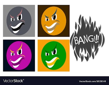 Assembly of flat icons on theme evil emotions vector image