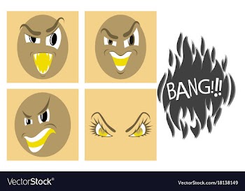 Assembly of flat icons on theme evil emotions vector image