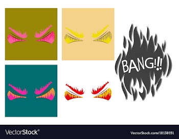 Assembly of flat icons on theme evil emotions vector image