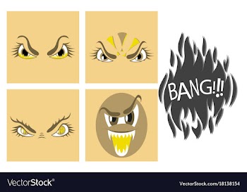 Assembly of flat icons on theme evil emotions vector image